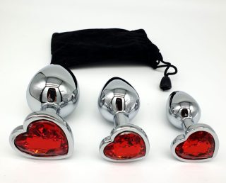 Red Heart Jewel Butt Plug