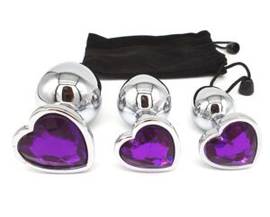 Purple Heart Jewel Butt Plug