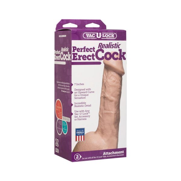 VacULock 7 Inch Perfect Erect Cock Attachment Flesh Pink - Image 2