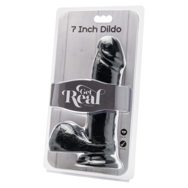 ToyJoy Get Real 7 Inch Dong With Balls Black - Image 2