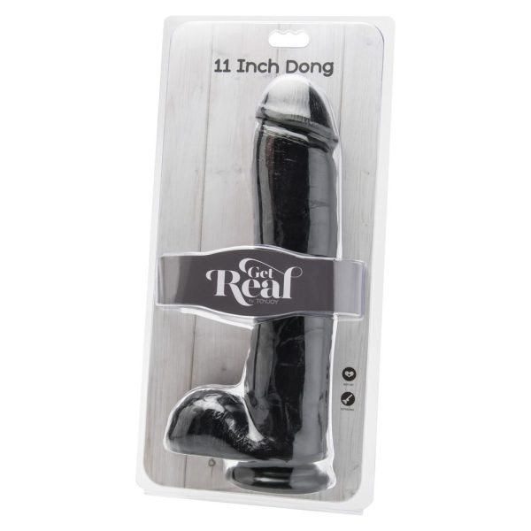 ToyJoy Get Real 11 Inch Dong With Balls Black - Image 2
