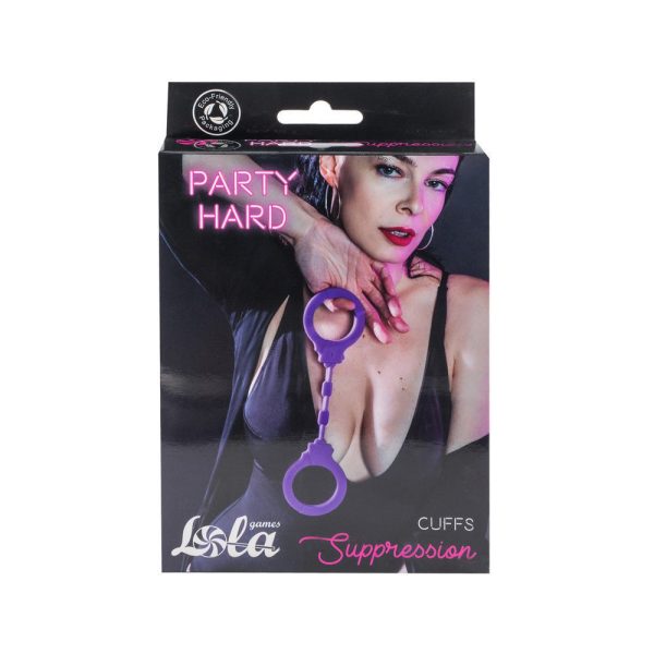 Lola Party Hard Suppression Silicone Handcuffs Purple - Image 3