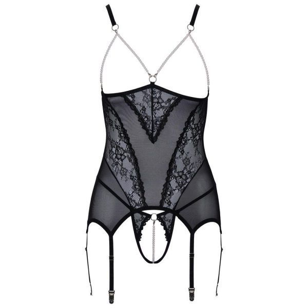 Cupless Lace Basque Black - Image 4
