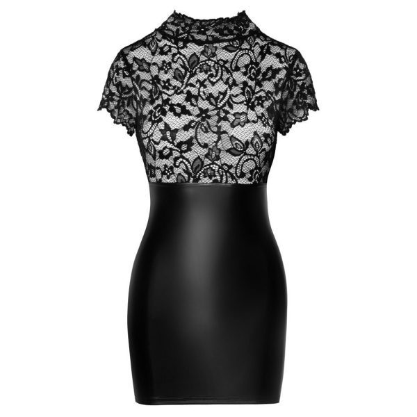 Noir Lace Mini Dress - Image 4