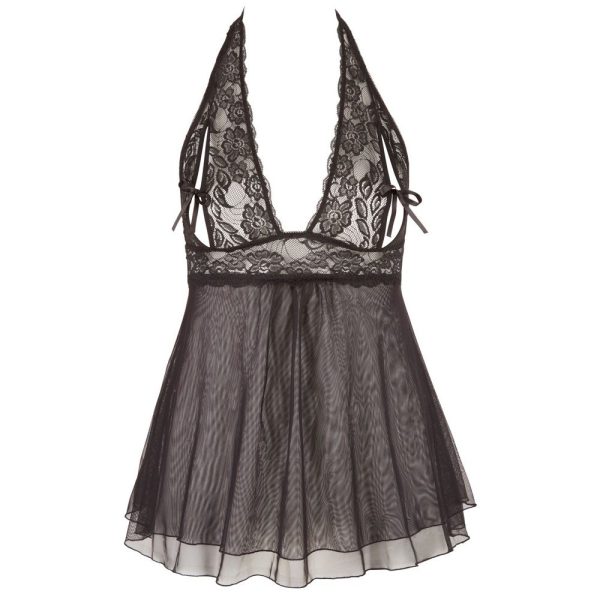 Cottelli Plus Size Halter Neck Babydoll Black - Image 3