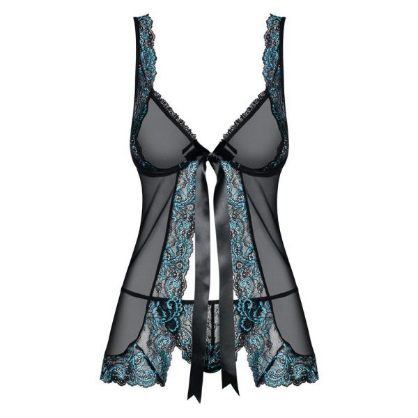 Obsessive Open Front Babydoll And String Black - Image 2