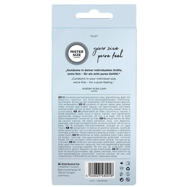 Mister Size 49mm Your Size Pure Feel Condoms 10 Pack - Image 2