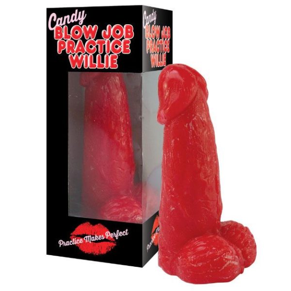 delicious strawberry flavoured, large willie shaped candy is perfect for practising tonsil tingling techniques