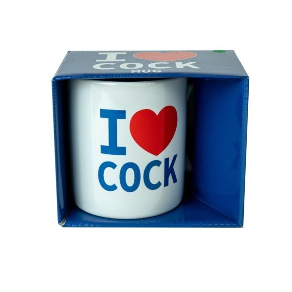 White I Love Cock Mug - Image 2