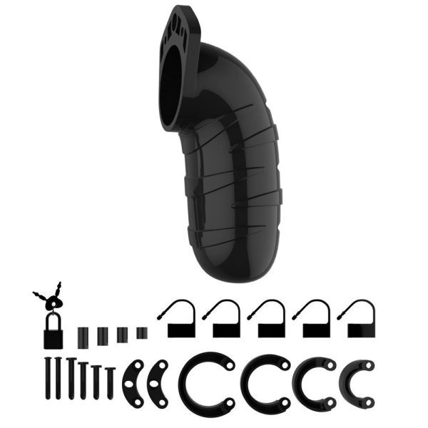 Man Cage 05 Male 5.5 Inch Black Chastity Cage - Image 2