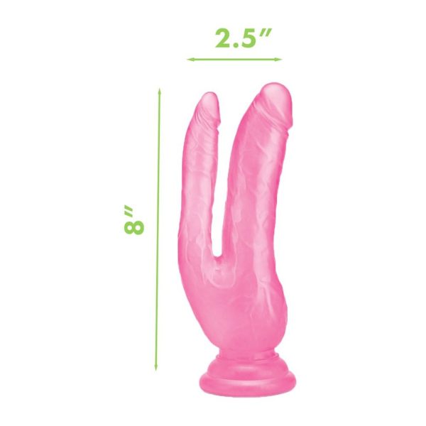 Me You Us Ultra Cock Double Dildo 8 Inch Pink - Image 2