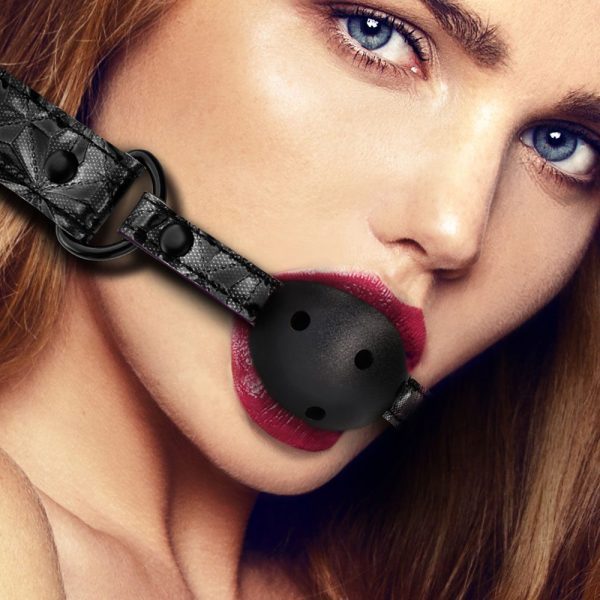 Ouch Breathable Luxury Black Ball Gag - Image 2
