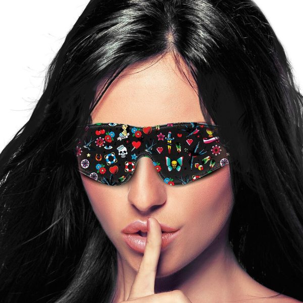 Ouch Old School Tattoo Printed Eye Mask - Image 2