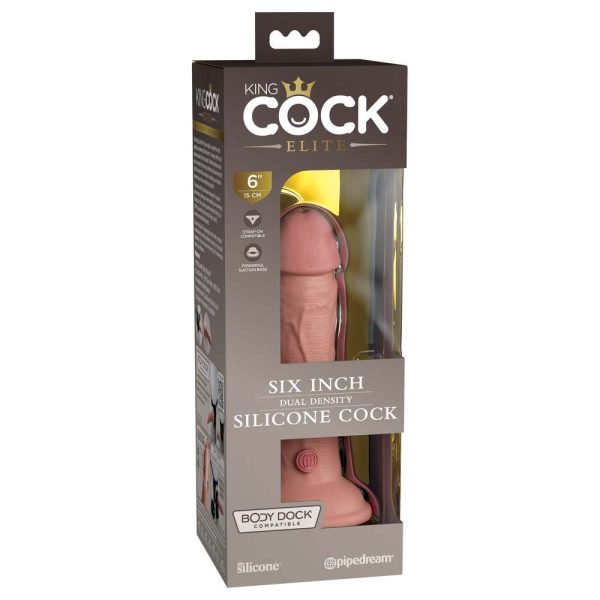 King Cock Elite 6 Inch Dual Density Dildo Caramel - Image 4
