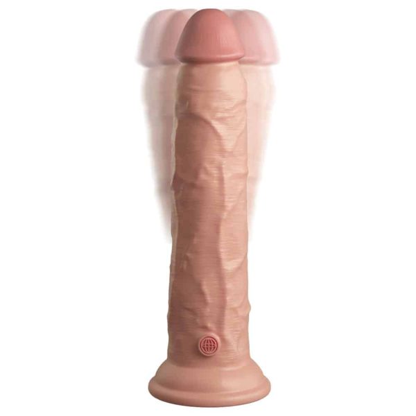 9 Inch Dual Density Vibrating Cock Flesh Pink