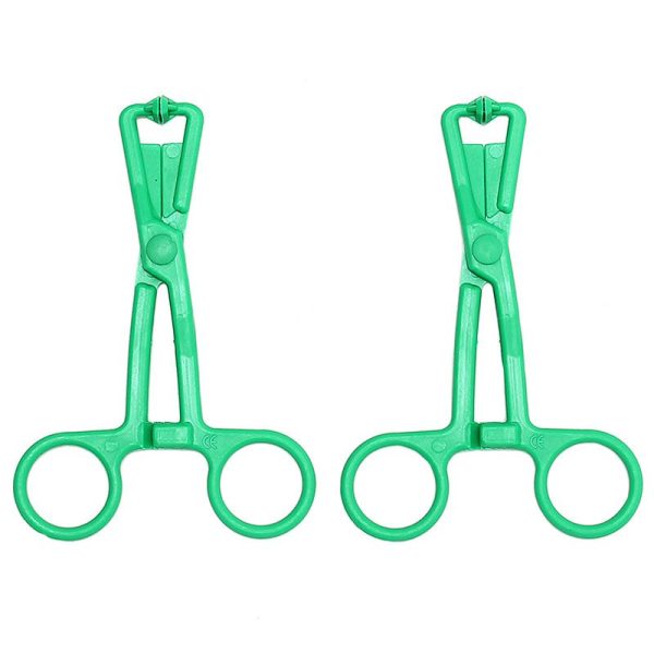 Green Scissor Nipple Clamps With Metal Chain - Image 2