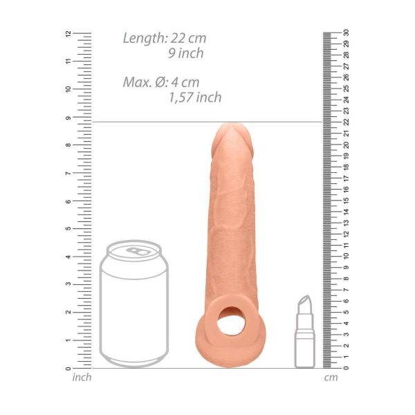 RealRock 9 Inch Penis Sleeve Flesh Pink