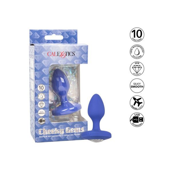 Cheeky Gems Medium Rechargeable Vibrating Butt Plug - Image 4