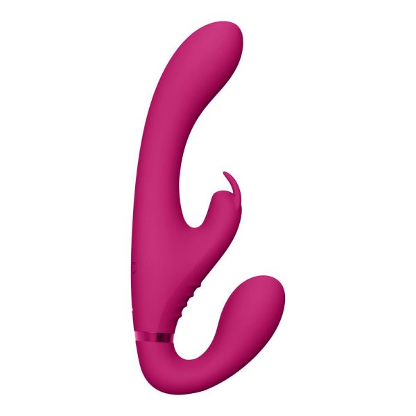 Triple Action Strapless Strap On Vibrator