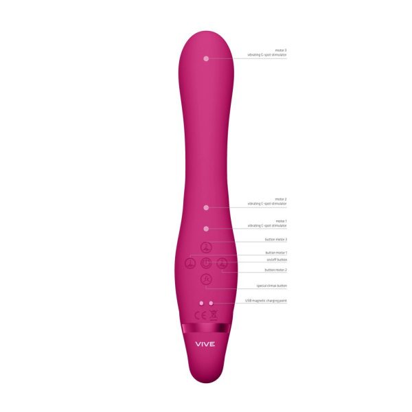 Triple Action Strapless Strap On Vibrator