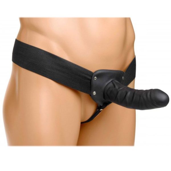 Size Matters Erection Assist Hollow Silicone Dildo Strap On - Image 3