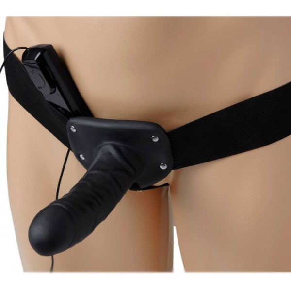 Deluxe Vibro Erection Assist Hollow Silicone Strap On - Image 2