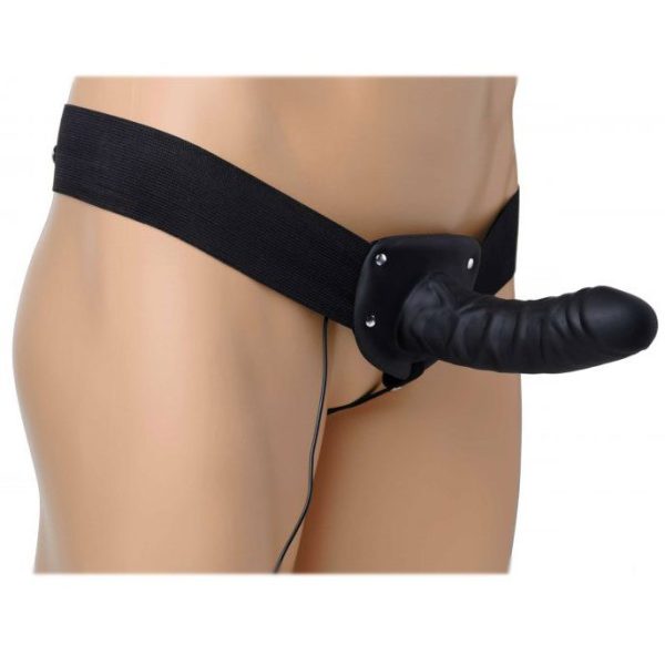 Deluxe Vibro Erection Assist Hollow Silicone Strap On - Image 3