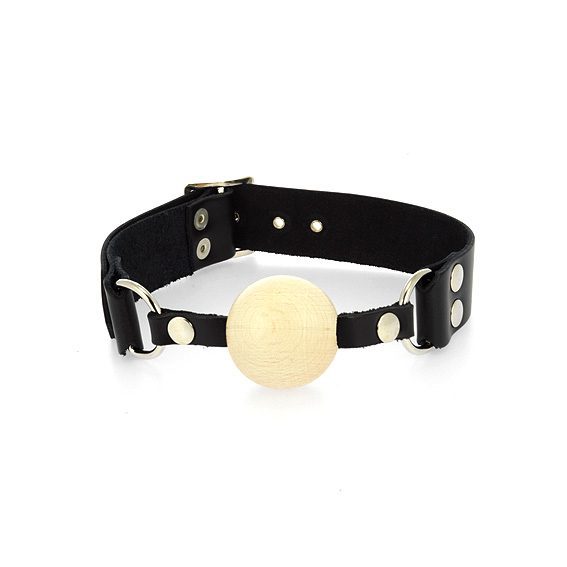 Leather Gag With Wooden Ball And Headstrap